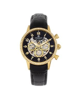 Empress Beatrice Automatikuhr Mit Skelett-Zifferblatt Und Lederarmband Mit Tag/Datum - Mettallic