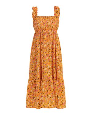 myMo Midikleid Damen Mehrfarbig - Orange