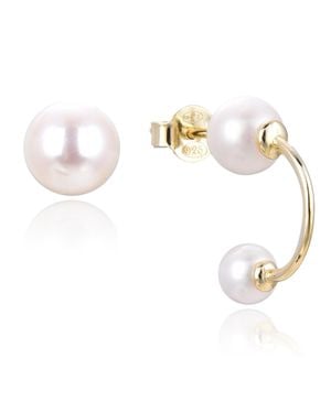 Gena Paris Gena.Paris 'Asymmetrische' Damen-Ohrstecker Aus 925 Sterling Silber - Weiß