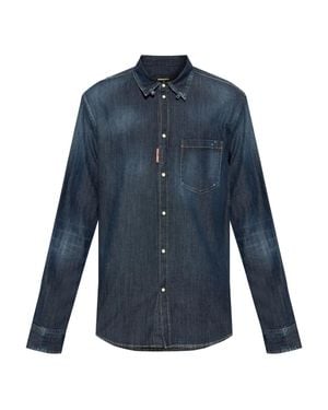 DSquared² Dark Wash Tab Shirt Dunkelblau