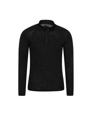 Mountain Warehouse Herren Merino Ii Base Layer Top - Schwarz