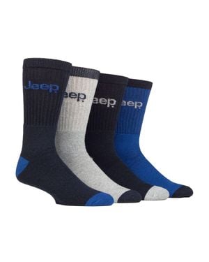Jeep Herren 4Er Pack Recycling-Baumwoll-Stiefelsocken - Blau