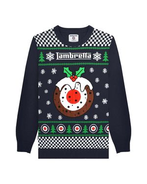 Lambretta "Aw25" Pullover Für Herren, Weihnachtliches Design - Blau