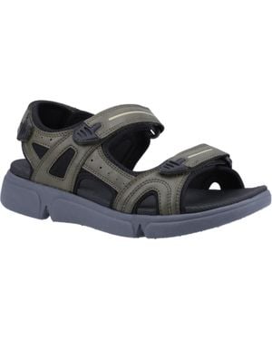 Hush Puppies Herren Sandalen "Castro" (Khakigrün) - Schwarz