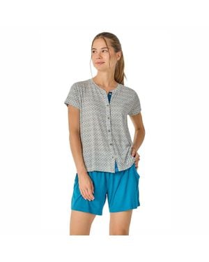 J&j Brothers Damen Sommer Kurzarmpyjamas Jjb37 - Blau