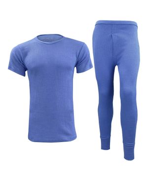Enzo Thermal Set Kurzarm Oberteil & Unterteil - Blau