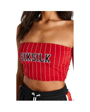 SIKSILK Kurzes Top Bandeau Für Damen - Rot