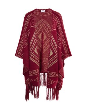 Usha Strickcape Damen - Rot