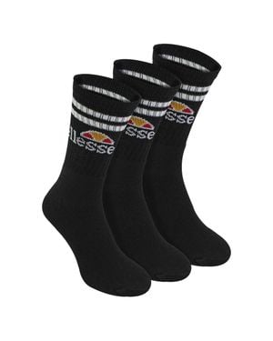 Ellesse 3Er Pack Herren Vulloni Jacquard Logo Sportsocken - Schwarz