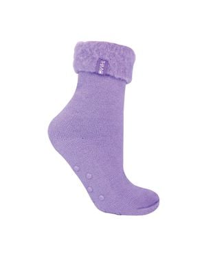 THMO 1 Pack Damen Weiche Plüsch Futter Socken Fürs Bett - Lila