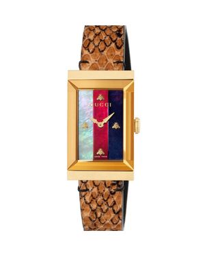 Gucci Ya147402 G-Frame Damenuhr Mehrfarbig - Braun