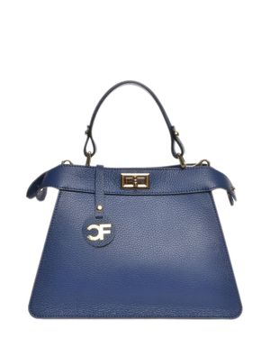 Carla Ferreri Rindsledertasche - Blau