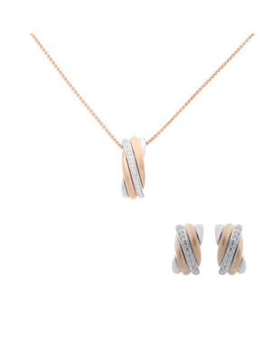 Orphelia 'Joline' Damen 925 Sterling Silber Set: Kettenanhänger + Ohrringe - Mettallic