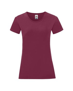Fruit Of The Loom "Iconic" T-Shirt Für Damen (Burgunder) - Lila