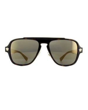 Versace Sonnenbrille Ve2199 12524T Dunkel Havanna Dunkel Grau Spiegel - Braun