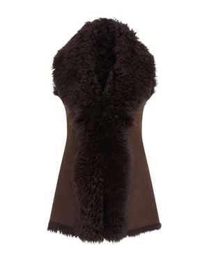 Infinity Leather Damenweste Aus Braunem Toscana-Lammfell-Nappaleder - Schwarz