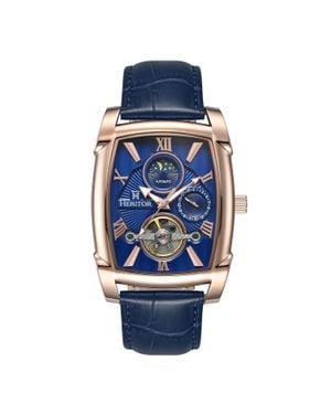 Heritor Heritor Automatikuhr Valentin Mit Lederarmband Und Datum - Blau