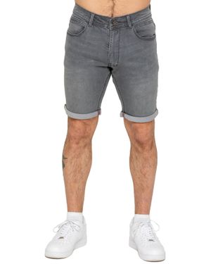 Enzo Herren Stretch Denim Shorts - Grau