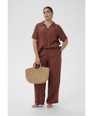 Kaffe Kurzarm-Bluse Kcemilia Kurzarm-Bluse Loose Fit - Rot
