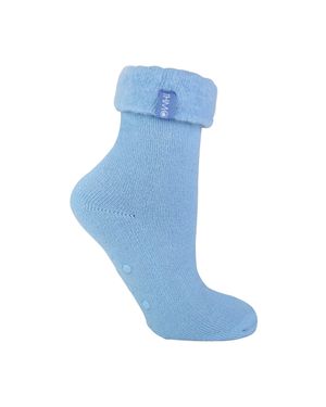 THMO 1 Pack Damenweiche Plüschgefütterte Hausschuhsocken - Blau