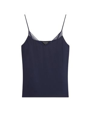 Ted Baker Chiffon-Top Mit Einsatz - Blau