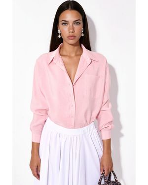Hiccup Übergrößen-Shirt Aus Modal-Viscose-Mix - Pink