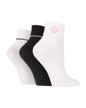 Wildfeet 3Er-Pack Damenmode Umschlag-Ripp-Lounge-Socken - Schwarz