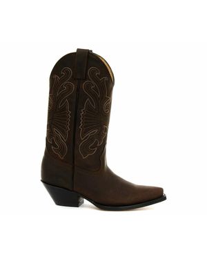 Grinders Western-Cowboystiefel Aus Braunem Leder – Buffalo - Schwarz