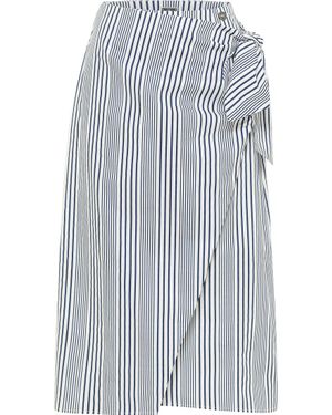 Dreimaster Wickelrock Damen Wollweiß - Blau