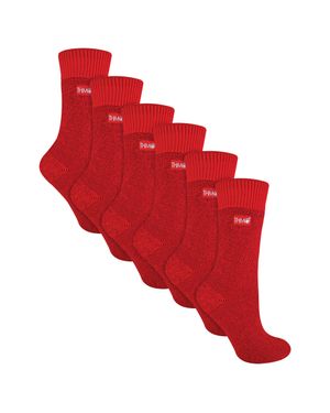 THMO 6 Paar Damen Weiche Atmungsaktive Thermosocken - Rot