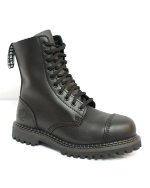 Grinders Stag Cs Schwarze -Sicherheits-Stahlkappen-Militär-Punk-Stiefel
