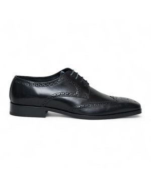 Antique Rogue Schwarze Oxford-Derby-Brogues Aus Leder Für Herren