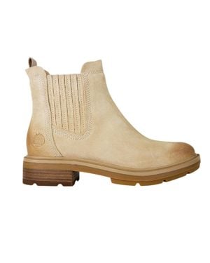 Timberland "Brimfield" Stiefeletten Für Damen, Wildleder, Blockabsatz (Hellbeige) - Natur