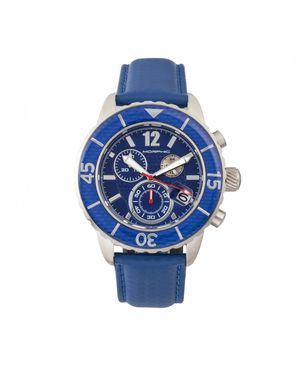 Morphic M51 Serie Chronograph Lederarmbanduhr Mit Datum - Blau