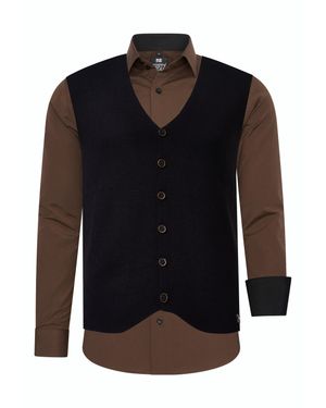 Rusty Neal Hemd Mit Weste 2-Teilig - Blau