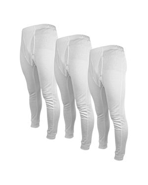THMO 3Er-Pack Herren Thermo Long Johns - Weiß