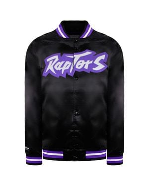 Mitchell & Ness Nba Toronto Raptors Leichte Herren Satin Bomberjacke - Schwarz