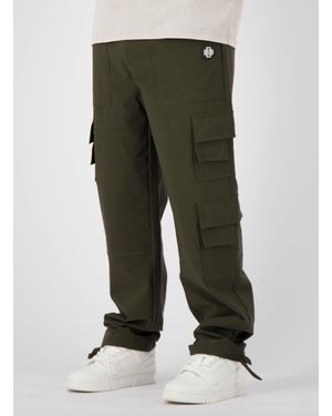 BLACK BANANAS Monogram Tech Cargohose, Moosgrün