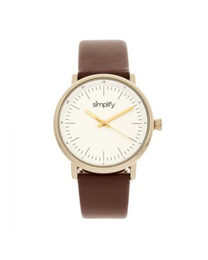 Simplify Vereinfachen Sie Die 6200 Lederarmbanduhr - Mettallic