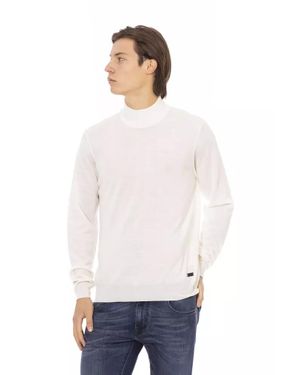 Baldinini Stehkragenpullover Mit Langen Ärmeln - Weiß