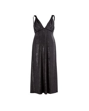 Lardini Metallic Midi-Kleid A-Linie Silhouette - Schwarz