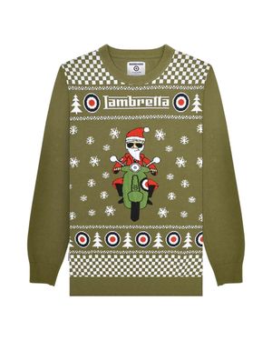 Lambretta "Aw25" Pullover Für Herren, Weihnachtliches Design - Grün