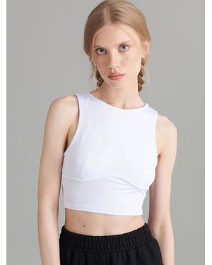 Rivus Detailliertes Camisole Crop Athlete - Weiß