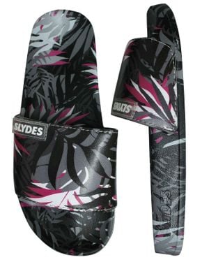 Slydes Cyberise Slide Slip Auf Flip Flop Sliders Sandalen F Multi - Schwarz