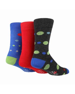Wildfeet 3Er-Pack Männer Farbenfrohe Moderne Gemusterte Bambus-Anzugsocken - Blau