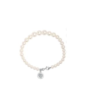 Bibei Damen-Perlenarmband Mit Herzanhänger, 925 Sterling Silber Bipu021 - Mettallic
