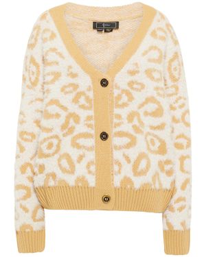 faina Strickjacke Damen Wollweiss Hellkamel - Natur