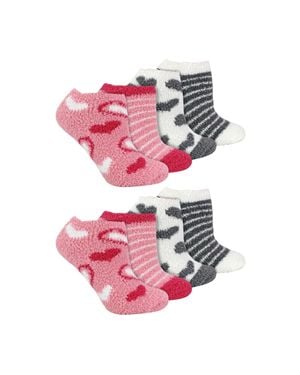 Sock Snob 8Er Pack Damen Tiermuster Niedrigschnitt Gemütliche Socken - Pink