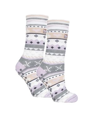 Heat Holders 2 Paare Damen Seelenwärmende Socken Mit Grip - Weiß