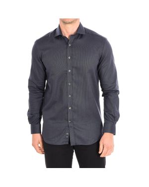 Café Coton Herrenhemd Carnoustie10 Mit Langen Ärmeln Und Reverskragen - Blau